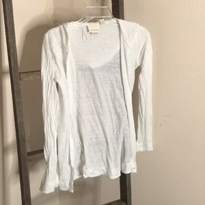 Macy’s white cardigan with hood